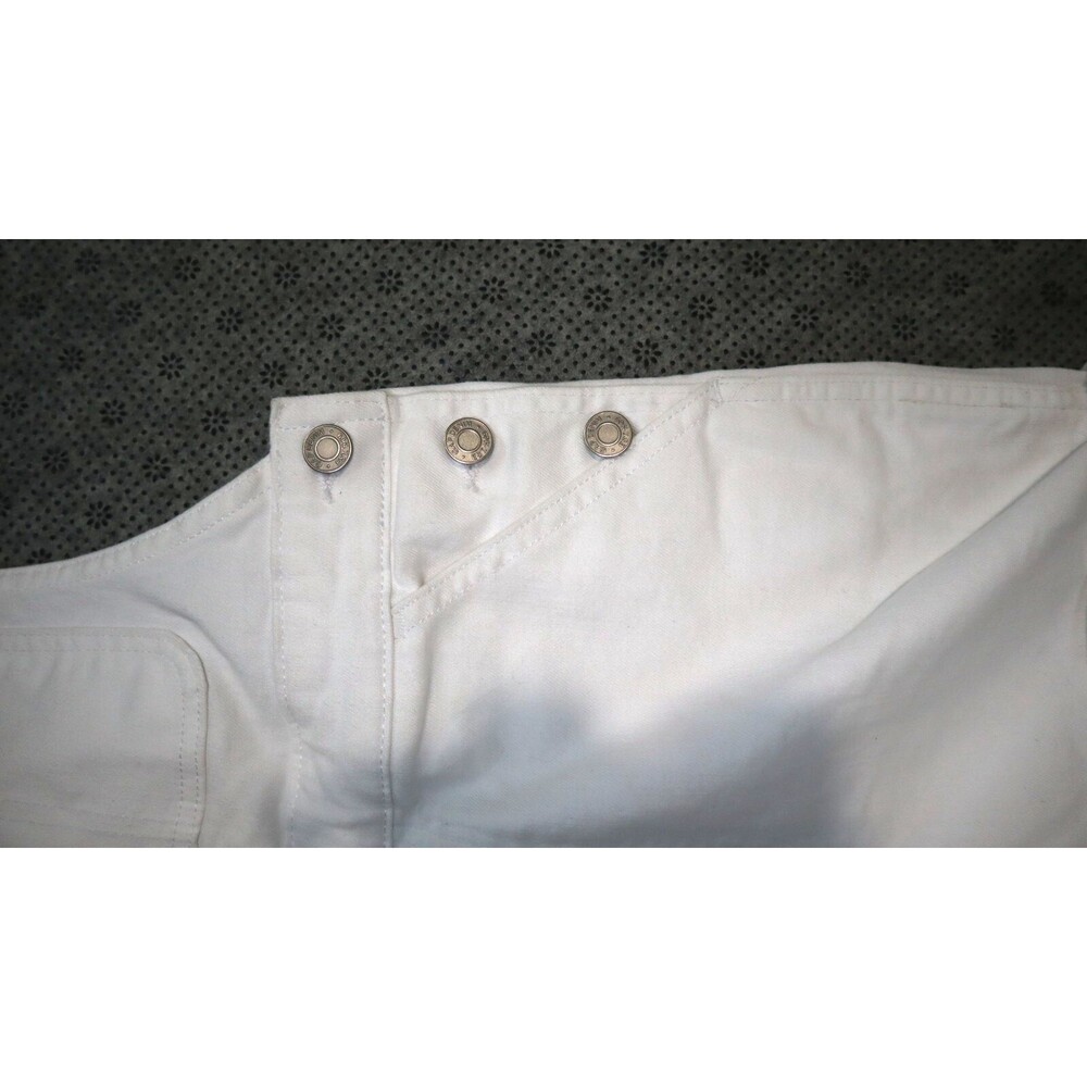 GAP Denim Womens Optic White Cuffed Hem Shortall Overalls Size XS Extra Small - Picture 13 of 16
